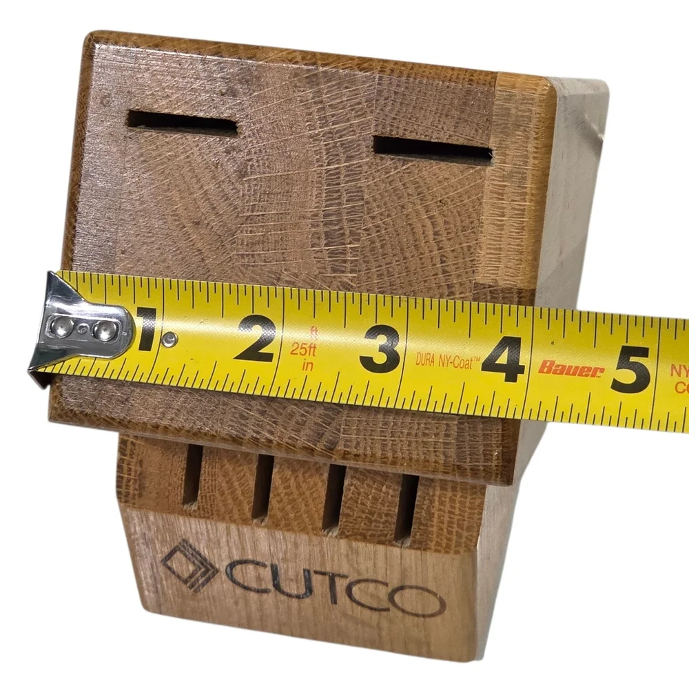 Cutco Wooden Knife Block 8 Slot USA Wood Kitcken Oak Storage Organization Holder